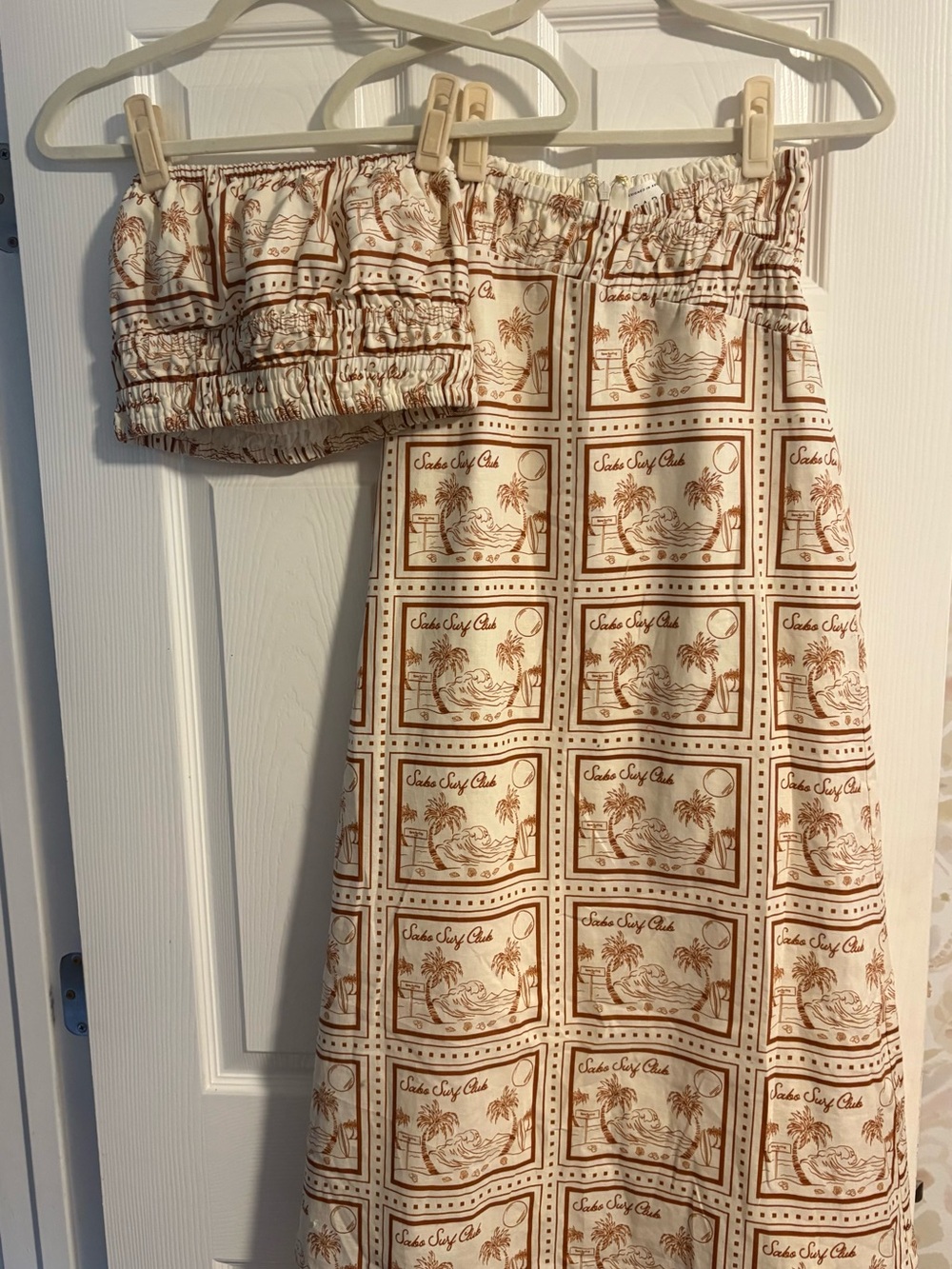 Sabo Surf Club Linen Blend Two Piece Set Top & Skirt